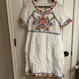 Embroidered white dress